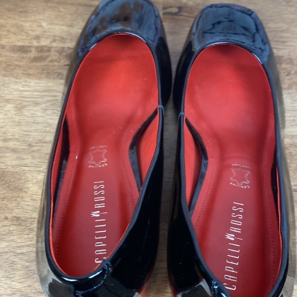 CAPELLI ROSSI Black and Red Patent Leather Block Heel Round Toe Shoes Sz EU39 - Picture 13 of 13